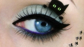 以色列天才艺术家在眼睛上创作超萌猫咪画